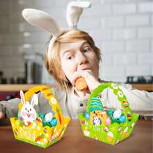 4/8/12 sztuk Wielkanocne Zajączki Jajka Kosze, Tacki Jajka Do Wystawienia, Dekoracje Okna Kuchenne, Pudełka Do Pakowania Pieczenie, Pudełka Na Prezenty Imprezowe