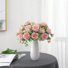 1 Stück/3 Stücke künstliche Blumen Seidenrosen Braut Blumenstrauß, Gefälschte Rosen Hortensien für Herbstdekorationen, Hochzeit Vase für Zuhause, Esszimmer, Schlafzimmer, Festivals, Geburtstagsfeiern, Outdoor Garten Dekoration