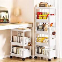 Mały stojak na wózek, domowy stojak na przekąski, wielowarstwowy regał do przechowywania książek w salonie, mobilny kosz na owoce i warzywa do kuchni, dekoracja zewnętrzna