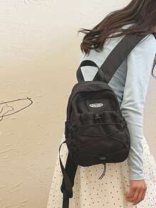 Dedoo Japanese Ins Mini Backpack Female High-Capacity Students Commuting Bag Simple Joker Travel Backpack., School Backpack - Black - View 5