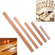 Wooden Rolling Pin Fondant Cake Decoration Dough Roller Cooking Pastry Baking Tool Kitchen Accessories - Mocha Brown - View 4