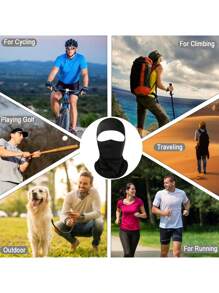 Balaclava Mask + Ice Sleeves, Men's Women's Soccer Ski Mask, Lightweight Sheath, Hat, UV Protector For Riding