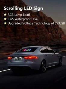 1/2片装柔性LED汽车挡风玻璃显示屏，带动画恶魔眼闪烁效果，可通过APP编程的柔性LED屏幕