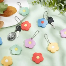 5 Pieces Cartoon Flower Elastic Key Cap Set Cute And Flexible Key Cover Key Identifier Label Cover Convenient Identification Door Key Ring