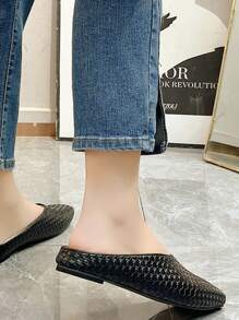 1 双夏季新款时尚法式一脚蹬凉鞋，柔软鞋底，舒适百搭