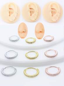 1pc Zirconia Stone Open Nose Ear Ring Septum Earrings Septum Ring Piercing Fashion Jewelry