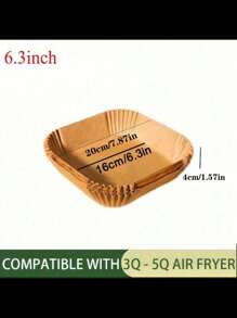 50/100/200 piezas Forros desechables cuadrados para freidora de aire (16 cm/20 cm), Forros de papel para cesta de freidora de aire, Moldes de papel para hornear, Bandejas para hornear, Accesorios para horno, Herramientas de hornear, Utensilios de cocina, Artículos de cocina - color verdadero - Ver 5