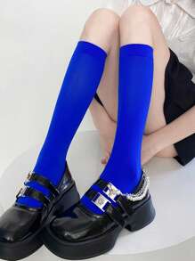 1/5/10/15 Pairs Women Velvet Thigh High Socks, Solid Color, High Elasticity 120D, Spring/Summer