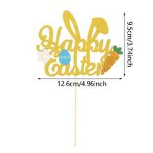 Easter Rabbit Egg Cake Topper Candle Holder Sweet Cake Decor Birthday Gift