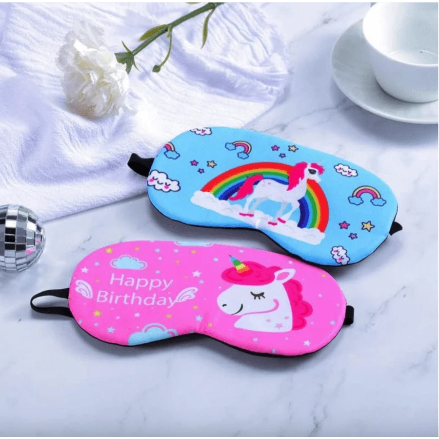 1 Sleep Mask, Adjustable Strap Sleeping Mask, Travel Airplane Office Sleeping Mask For Men And Women, (Unicorns) - 黑色 - 查看 1