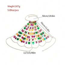 European&American Cross-Border Fashion Multi-Layer Colorful Teardrop Decor Body Chain Accessories, Sexy & Versatile
