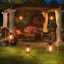 RANGDONG 1pc/2pcs Solar Lantern Outdoor Light, Upgraded Metal Solar Lantern Lamp, IP65 Waterproof Pendant Light For Courtyard, Garden, Patio, Walkway Decor