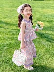 小女孩新款夏装，休闲可爱两件套，儿童夏季服装，女孩服装