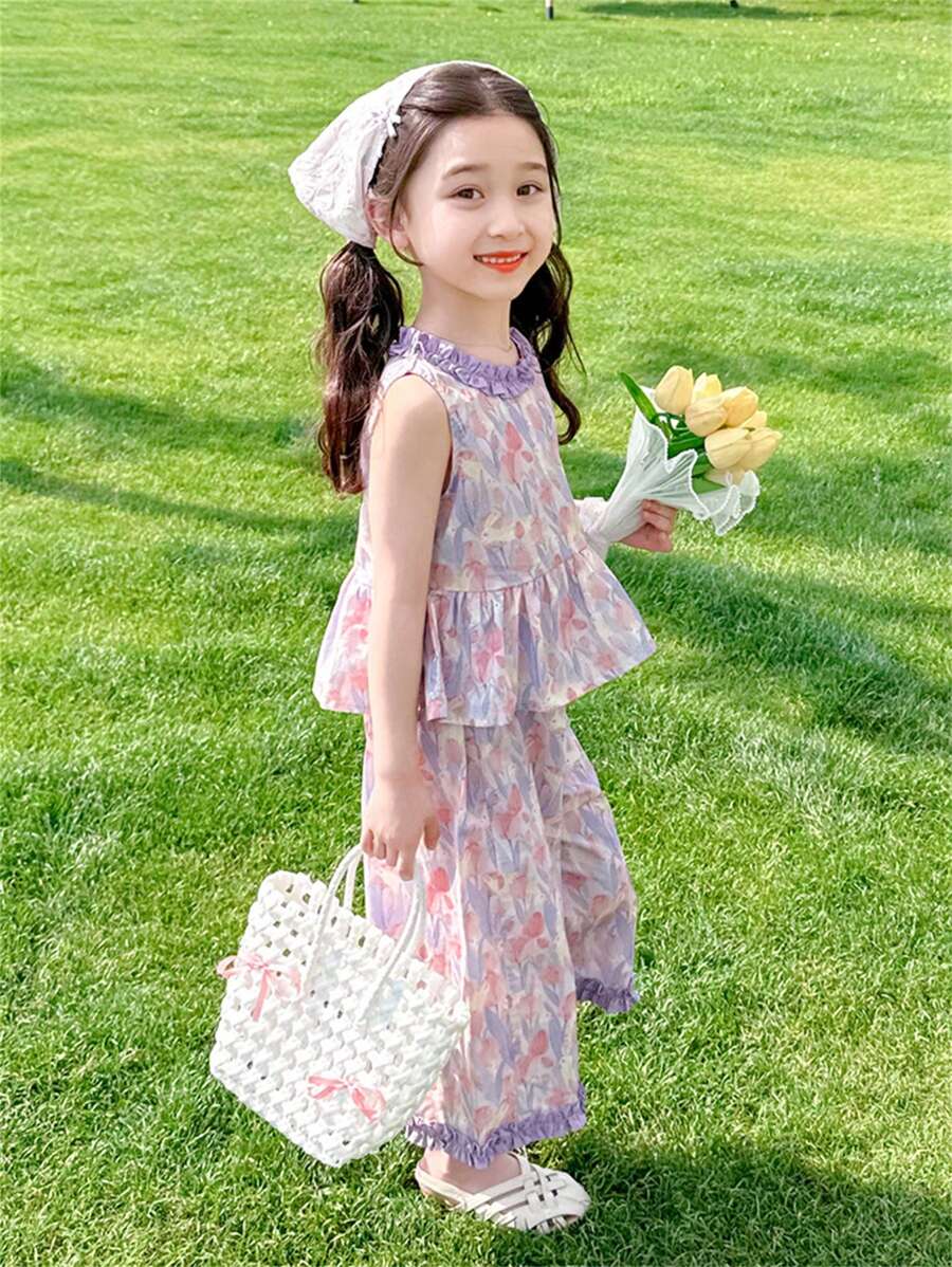 小女孩新款夏装，休闲可爱两件套，儿童夏季服装，女孩服装