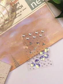 3件装激光鱼鳞立体脸贴，美人鱼尾形脸贴，适用于狂欢节、演唱会、舞台表演、化妆装饰、美甲装饰、新娘结婚眼妆拍照装饰、送朋友的生日礼物、节日礼物