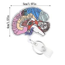 1 件可伸缩脑卷轴支架，带 ID 夹，适用于护士护理姓名标签卡心脏解剖护理学生医生 RN LPN 医务助理工作办公室鳄鱼夹徽章配件