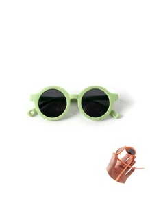 1pc Toddler Glasses, Cute Round TPEE Soft Frame, Comfortable Impact Resistant Versatile Candy Colors, Baby 0-2 Years Old Fashion Glasses - Candy Color Round - View 19