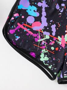 Bộ trang phục thời trang đa năng thường ngày 3 món cho bé gái: Áo thun cổ tròn in họa tiết tay ngắn + Áo hai dây màu trơn + Quần short ngắn in họa tiết, Quần áo dự tiệc hoạt động ngoài trời mùa hè cho trẻ em - Nhiều màu - Xem 10