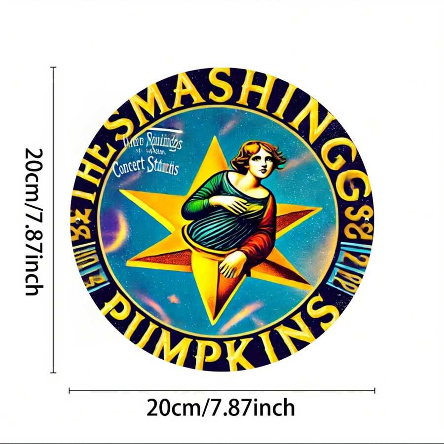 لوحة معدنية دائرية مقاس 20.32 * 20.32سم - ديكور جداري معدني لأنحاء المنزل والمكتب ، هدية مثالية لغرفة المعيشة والبار والمقهى - للاستخدام الداخلي والخارجي