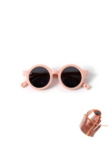 1pc Toddler Glasses, Cute Round TPEE Soft Frame, Comfortable Impact Resistant Versatile Candy Colors, Baby 0-2 Years Old Fashion Glasses - Candy Color Round - View 20