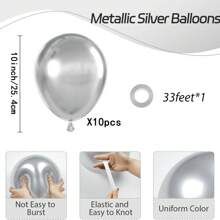 10/20/30/40/50个装金属银色气球，尺寸分别为18/12/10/5英寸，镀铬银色乳胶气球，适用于毕业典礼、婚礼、迎婴派对、迪斯科、生日派对装饰。 - 金屬銀色 - 查看 12