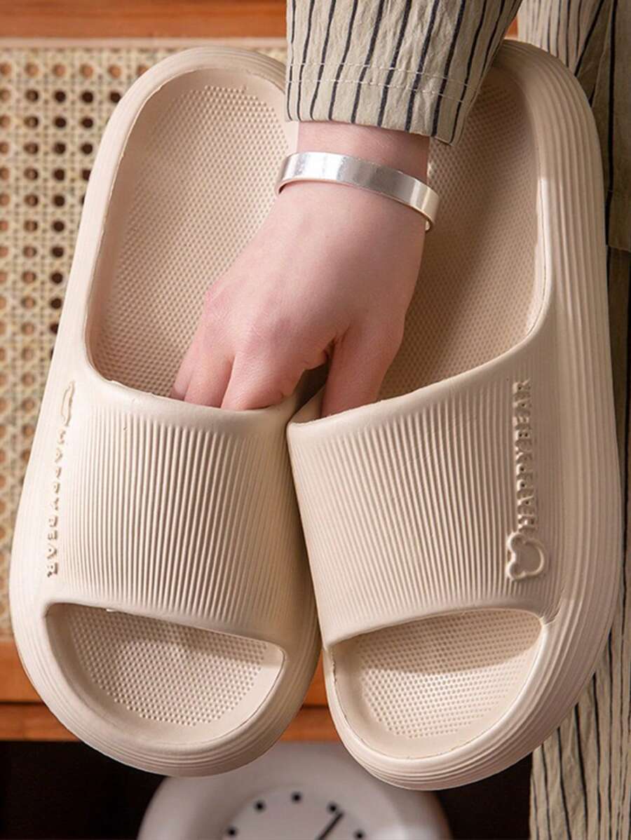 Women's Khaki EVA Sole Slip-On Slippers, Anti-Slip, Practical - Khaki - View 1