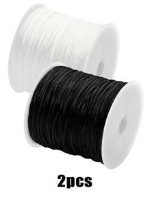 Diameter 0.7mm Approx. 1 Roll Flat Raw Silk Style Elastic Thread Beaded String Bracelet Rubber Band Beaded String Flat Silk Text Play Beaded String DIY Accessories Accessories Wire Suitable For Making Jewelry Jewelry, Bracelets, Necklaces, Hangings, Beads, Bracelets. - Multi-strand Flat Elastic Cord - View 19