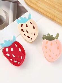 1 件仿草莓装饰发夹，简约优雅的女性设计