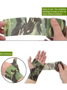 3pcs Multi-Purpose Self-Adhesive Waterproof Camouflage Stickers, Bicycle Anti-Scratch Tape, Multi-Purpose Waterproof Camouflage Tape, Reusable Self-Adhesive Elastic Wrap Bandage, Suitable For Outdoor Gear, Fitness Protection, Outdoor Sports Tools Wrapping