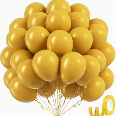 10/20/30/40/50pcs Mustard Yellow Balloon 18/12/10/5 Inches, Mustard Yellow Latex Party Balloon Sunflower Bees Thanksgiving Autumn Shower Party Birthday Party Decoration Balloon