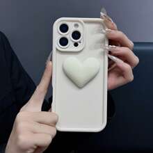 1pc Fashionable Gradient Frame Lovely Big Heart Shape Phone Case, Compatible With IPhone 12/13 Pro Max, Honor X7, Galaxy A56 5G, Infinix Smart 8, Infinix Hot 40i, Tecno Spark 20, Tecno Spark 20C, Tecno Spark Go 2024, Redmi Note 14 5G, Moto E22/E22i, OPPO A54. Shock-Proof, Minimalist Design, With Wrist Strap, Suitable For Daily Use And Outdoor Carrying