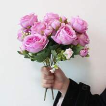 3PCS, Artificial Wedding Bouquet Of Roses, Imitation Plant Plastic Love Grass Fruit Foam Ball Combination Of Flowers, 31CM Long, Easter Mother's Day Wedding Decoration, Daily Party Activities Decoration, Hand Bouquet, Home Indoor And Outdoor Decoration, Table Decoration, Vase Decoration, Fireplace Wall Decoration, Outdoor Yard Decoration Gifts Birthday Graduation