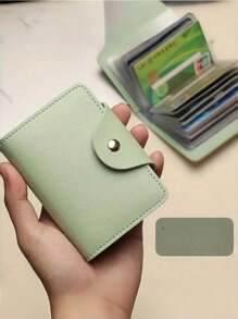Mini Large Capacity Multi Clear Slots Card Holder, ID Card Credit Card Storage Bag, Portable Lightweight Casual Solid Color Document Package For Travel & Daily Use,Boho Vibes