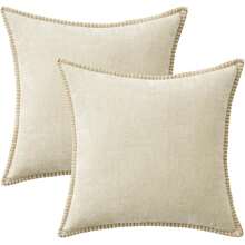 1pc/2pcs Chenille Pillow Cover Without Filler, Suitable For Sofa, Home Decor - Beige - View 5
