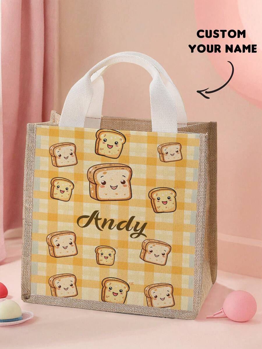1pc Customizable Hand Bag With Dinosaur Pattern, Personalize With Name, Great Gift For Children And Teenagers - Multicolor - View 1