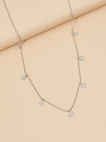 1 chiếc vòng cổ choker hình giọt nước và mặt dây chuyền tròn thời trang tối giản thanh lịch bằng đồng Cubic Zirconia, đa năng để đeo hàng ngày, quà tặng cho bạn gái, mẹ, vợ - dây chuyền giọt nước - Xem 11