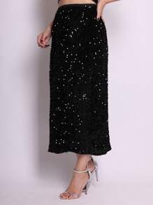 2025BR NEW Sequined Skirt - Black - View 4