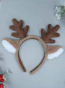 1 pezzo Fascia per capelli con corna marroni a forma di cervo, accessori carini in peluche con orecchie di cervo, accessori per cosplay, proposte realizzate a mano con orecchie di animali artificiali, copricapo per Ognissanti