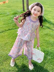 小女孩新款夏装，休闲可爱两件套，儿童夏季服装，女孩服装