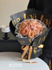 20 张/包全新 LOVE 防水花卉包装纸、花束包装、薄纸