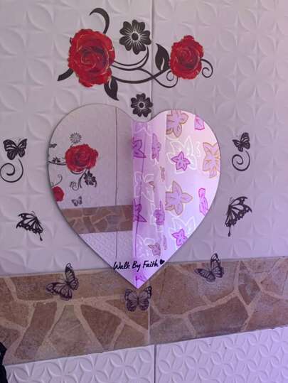 1pc DIY Acrylic Mirror, Bathroom Spiegel Makeup Unbreakable, Self Adhesive, No Installation Required. Wand Square Round Heart Shaped Waterproof Material, Adhesive. Bedroom Office, Various Surfaces, Different Environments, Ho hold Essential. Birthday Graduation Home Back To School Room Supplies view 5