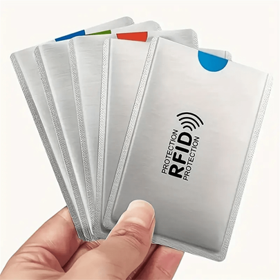 5/10 piezas de fundas protectoras RFID - Anti-robo, protector de tarjeta de crédito y de identidad bloqueador NFC