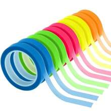 10 Rolls Fluorescent Transparent Index Tabs, Waterproof And Writable Highlighter Strips, Suitable For Bookmarks, Memos, Index Coding, Page Labeling (5m X 6mm) - Multicolor - View 5