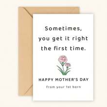 1PC Funny Mother's Day Card, Mother's Day Greeting Cards, First Mother's Day Gift From Daughter's Son, Mom's Card For Friends, First Birth Gift