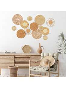 Bohemian stijl mand versierd geweven bamboe zeewiermand met de hand versierd Bohemian wanddecoratie slaapkamer woonkamer eetkamer kantoor kan direct worden opgehangen nagels (klassiek) kamerdecoraties tuindecoratie bruiloftsdecoratie woondecoraties
