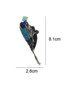 1 pièce Nouvelle broche en métal de printemps pour femmes avec cristal et strass en forme de feuille, de fleur et de plante, broche élégante pour veste et chemise