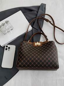 Bolso cuadrado de hombro y bandolera minimalista de unicolor de moda