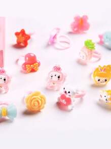 10pcs/Set Party Rings - Colorful Resin Crystal Rings, Suitable For Parties And Gifts, Random (No Box)