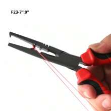 Alicates de pesca de punta larga de acero inoxidable y acero al carbono, removedor de anzuelos de largo alcance, herramienta de pesca en agua salada - Rojo - Ver 8