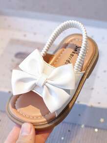 女童平底凉鞋，刺绣橡胶防滑幼儿步行鞋